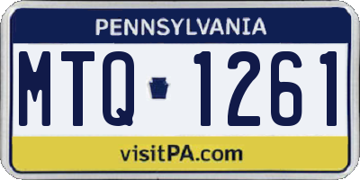 PA license plate MTQ1261