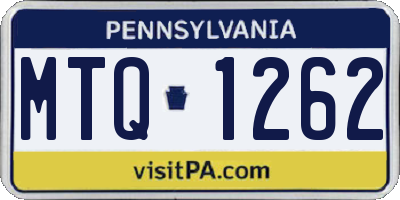 PA license plate MTQ1262