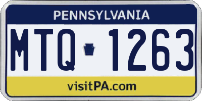 PA license plate MTQ1263