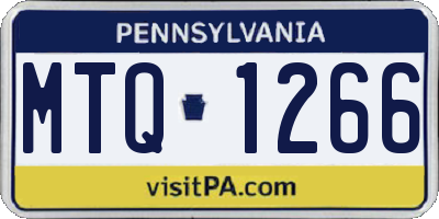 PA license plate MTQ1266