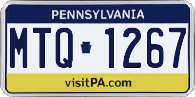 PA license plate MTQ1267