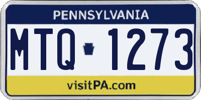 PA license plate MTQ1273