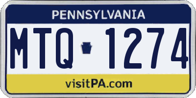 PA license plate MTQ1274