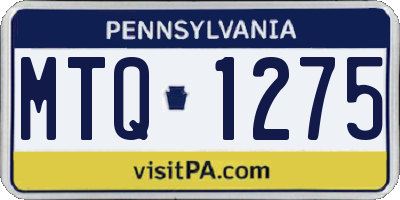 PA license plate MTQ1275