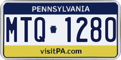 PA license plate MTQ1280
