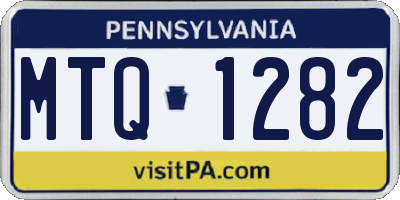 PA license plate MTQ1282