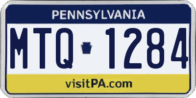 PA license plate MTQ1284