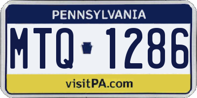 PA license plate MTQ1286