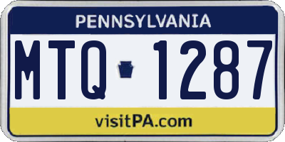PA license plate MTQ1287
