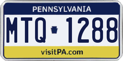 PA license plate MTQ1288