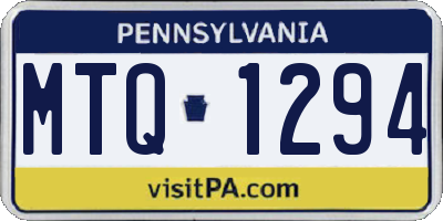 PA license plate MTQ1294