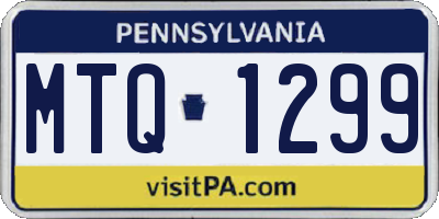 PA license plate MTQ1299