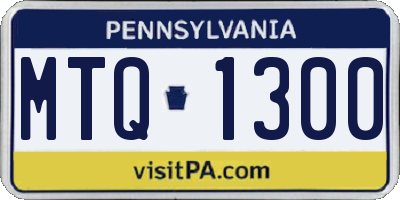 PA license plate MTQ1300
