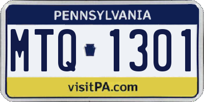 PA license plate MTQ1301