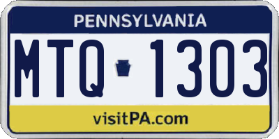 PA license plate MTQ1303