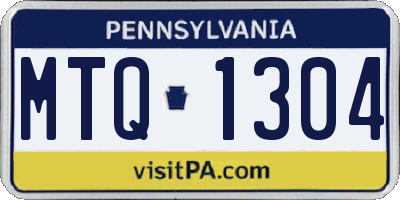 PA license plate MTQ1304