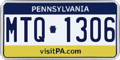 PA license plate MTQ1306