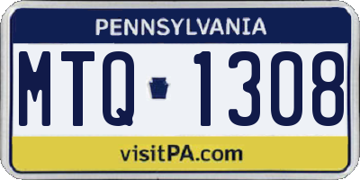 PA license plate MTQ1308