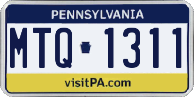 PA license plate MTQ1311