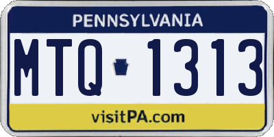 PA license plate MTQ1313