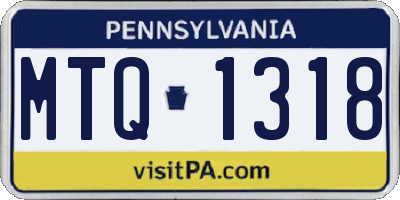 PA license plate MTQ1318