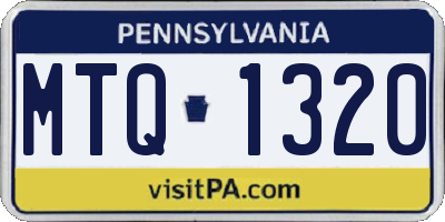 PA license plate MTQ1320