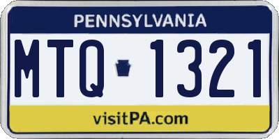 PA license plate MTQ1321