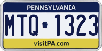PA license plate MTQ1323