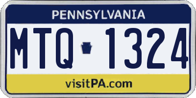 PA license plate MTQ1324