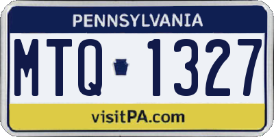 PA license plate MTQ1327