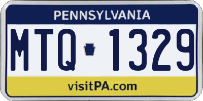 PA license plate MTQ1329