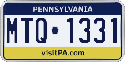 PA license plate MTQ1331