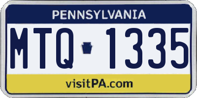 PA license plate MTQ1335