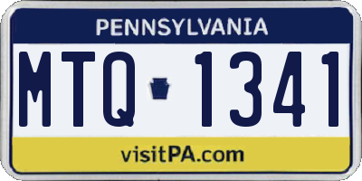 PA license plate MTQ1341