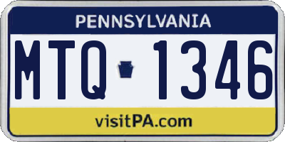 PA license plate MTQ1346