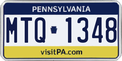 PA license plate MTQ1348
