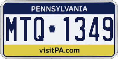 PA license plate MTQ1349
