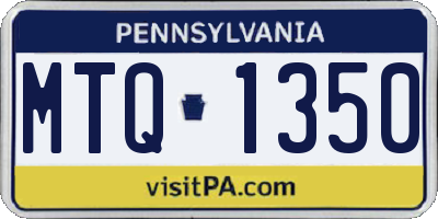 PA license plate MTQ1350