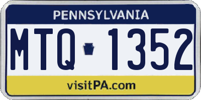 PA license plate MTQ1352