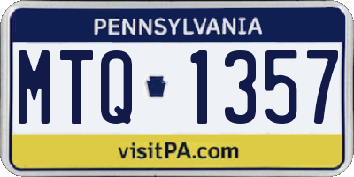 PA license plate MTQ1357
