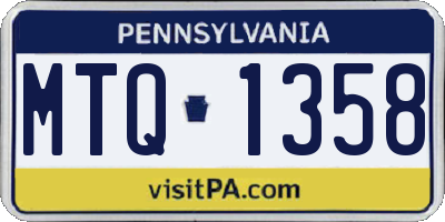 PA license plate MTQ1358
