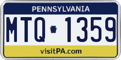 PA license plate MTQ1359