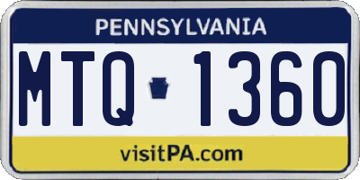 PA license plate MTQ1360