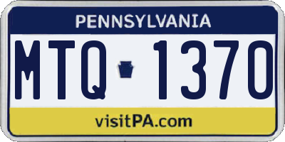 PA license plate MTQ1370