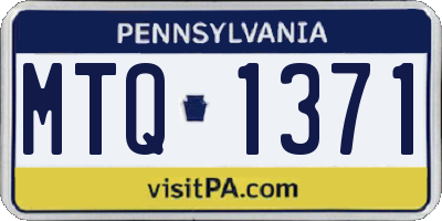 PA license plate MTQ1371