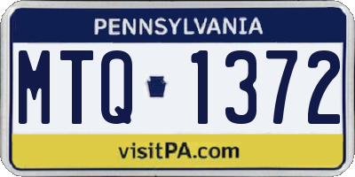 PA license plate MTQ1372