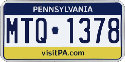 PA license plate MTQ1378