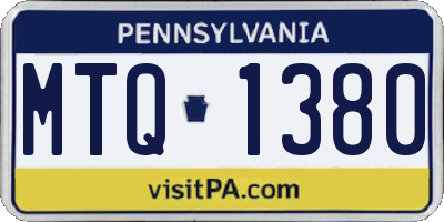 PA license plate MTQ1380