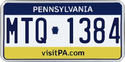 PA license plate MTQ1384