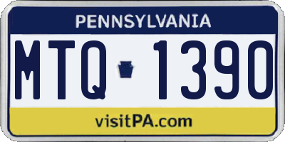 PA license plate MTQ1390